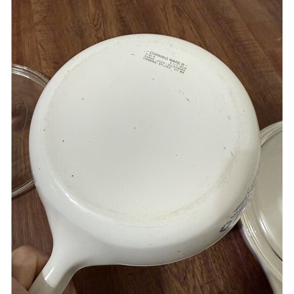 Vintage Corning Ware Menuette Pan Skillet Cornflower Blue X 2 With Lids - Picture 9 of 10